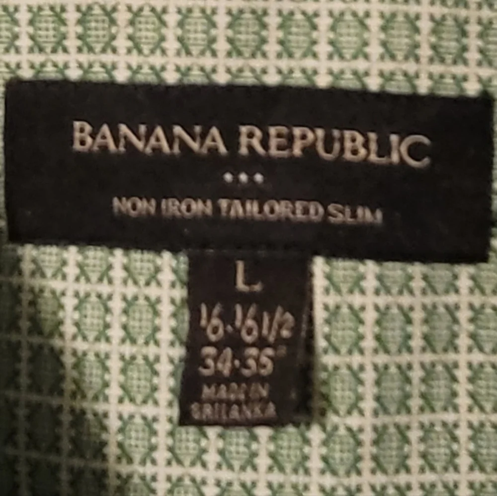 Banana Republic Shirt Mens Large Check Button Down Preppy Modern